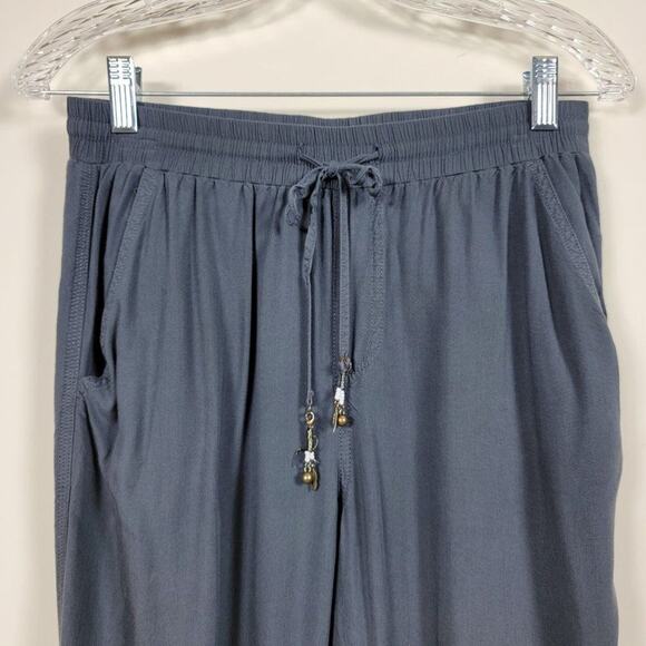 Esprit Capri Pants Womens Size 6 Gray Lightweight Elastic Waist Drawstring - Picture 2 of 14